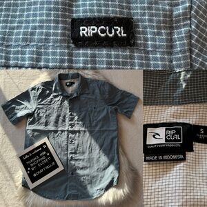Rip Curl Slate Blue Short Sleeve Button Down Shirt | Men’s Small